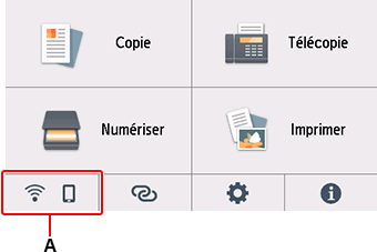 Écran ACCUEIL : sélection de réseau